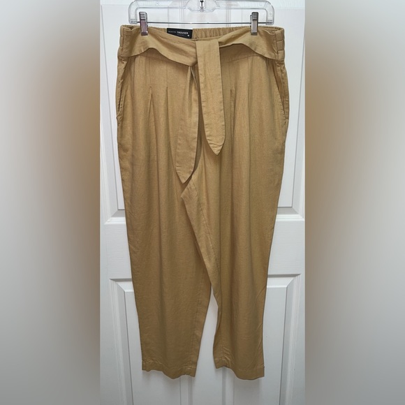 🤎 NWT! Linen Rayon Blend Trouser - Picture 1 of 5